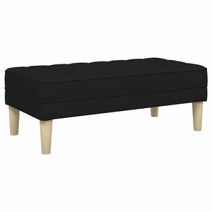 Schwarze Stoffbank mit Kissen, 113 cm