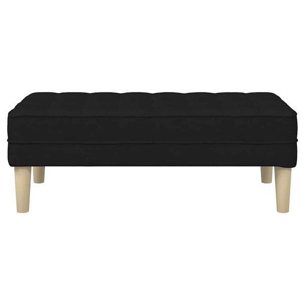 Schwarze Stoffbank mit Kissen, 113 cm