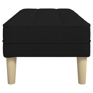 Schwarze Stoffbank mit Kissen, 113 cm