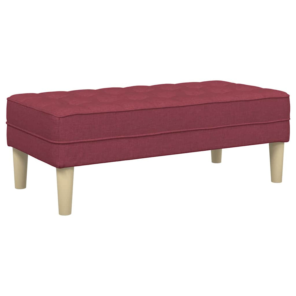 Weinrote Stoffbank mit Kissen, 113 cm