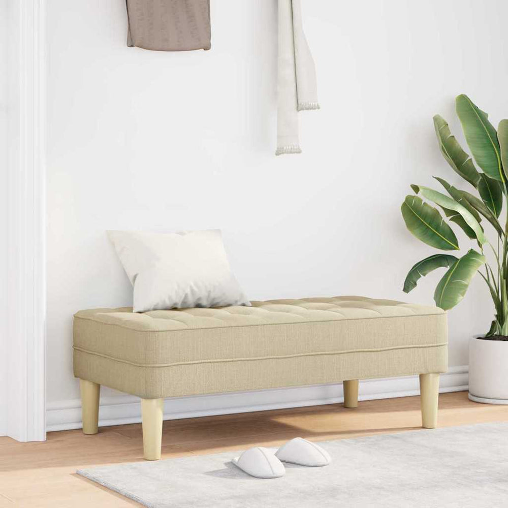 Bank mit Kissen Creme, 113 cm