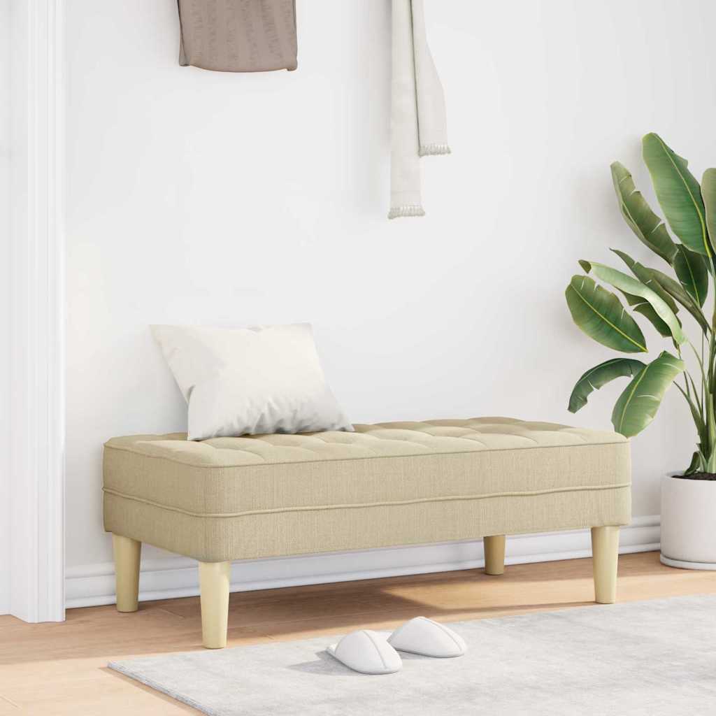Bank mit Kissen Creme, 113 cm