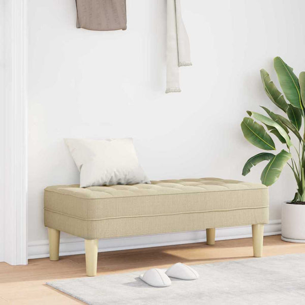 Bank mit Kissen Creme, 113 cm