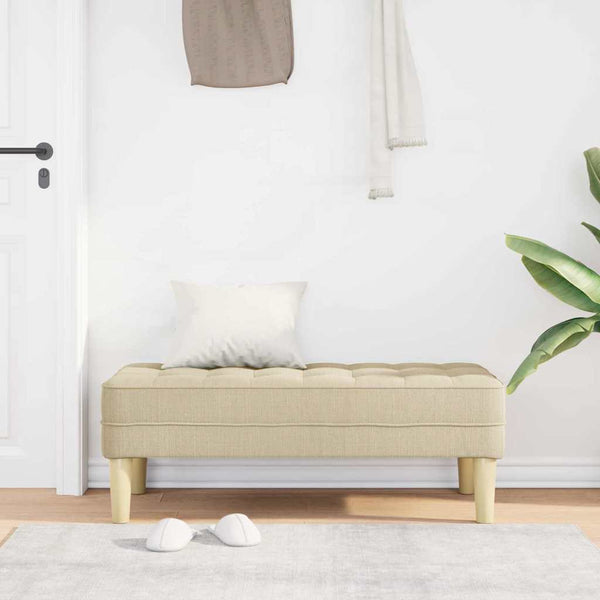 Bank mit Kissen Creme, 113 cm