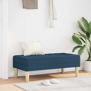 Blaue Bank mit Kissen, 113 cm