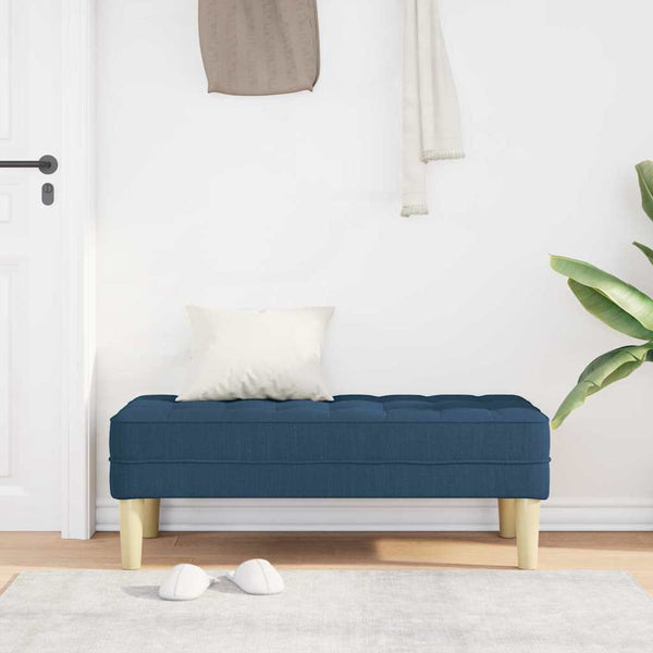 Blaue Bank mit Kissen, 113 cm