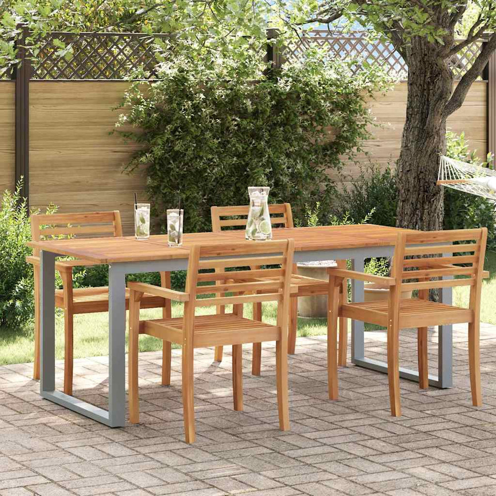 Gartentisch Grau Akazie Massivholz 200x90 cm