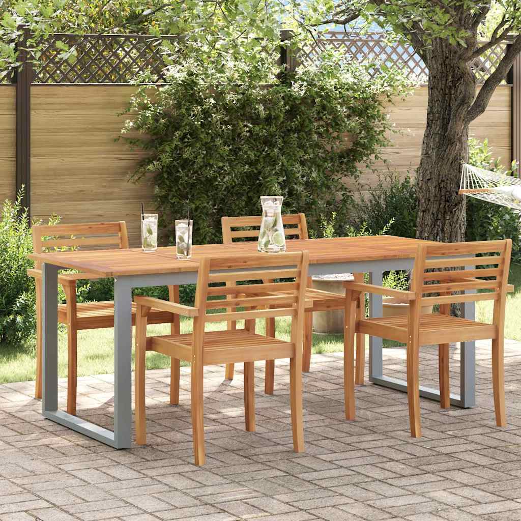 Gartentisch Grau Akazie Massivholz 200x90 cm