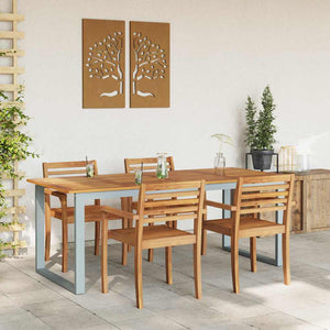 Gartentisch Grau Akazie Massivholz 200x90 cm