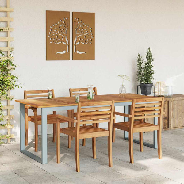 Gartentisch Grau Akazie Massivholz 200x90 cm