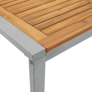 Grauer Gartentisch Akazie Massivholz 180x90 cm