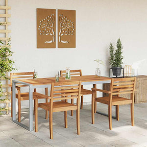 Grauer Gartentisch Akazie Massivholz 180x90 cm