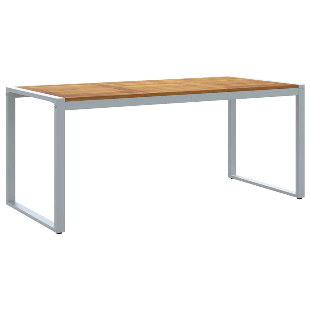 Grauer Gartentisch Akazie Massivholz 180x90 cm