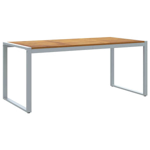 Grauer Gartentisch Akazie Massivholz 180x90 cm