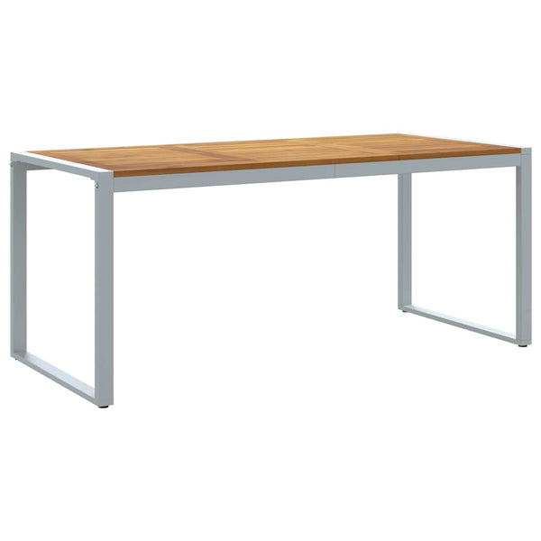 Grauer Gartentisch Akazie Massivholz 180x90 cm