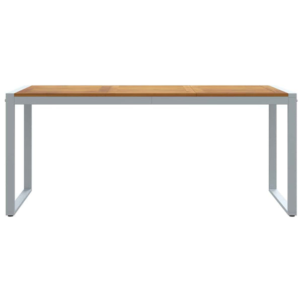 Grauer Gartentisch Akazie Massivholz 180x90 cm