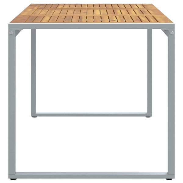 Grauer Gartentisch Akazie Massivholz 180x90 cm