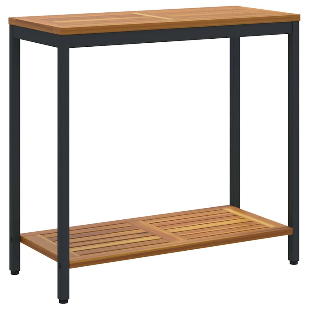 Outdoor Tisch, Natur & Schwarz, 80x35x75 cm