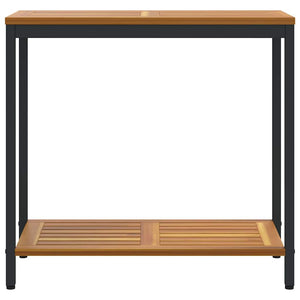 Outdoor Tisch, Natur & Schwarz, 80x35x75 cm