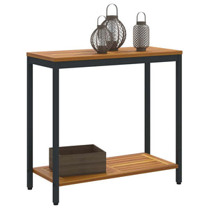 Outdoor Tisch, Natur & Schwarz, 80x35x75 cm