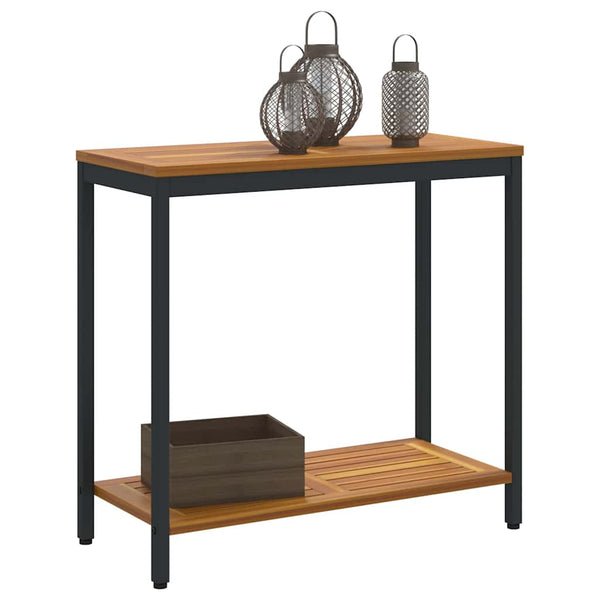 Outdoor Tisch, Natur & Schwarz, 80x35x75 cm