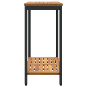 Outdoor Tisch, Natur & Schwarz, 80x35x75 cm