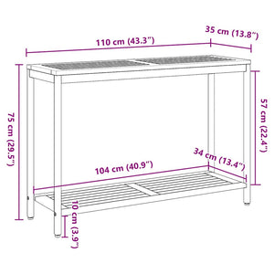 Outdoor Tisch Akazienholz 110x35 cm