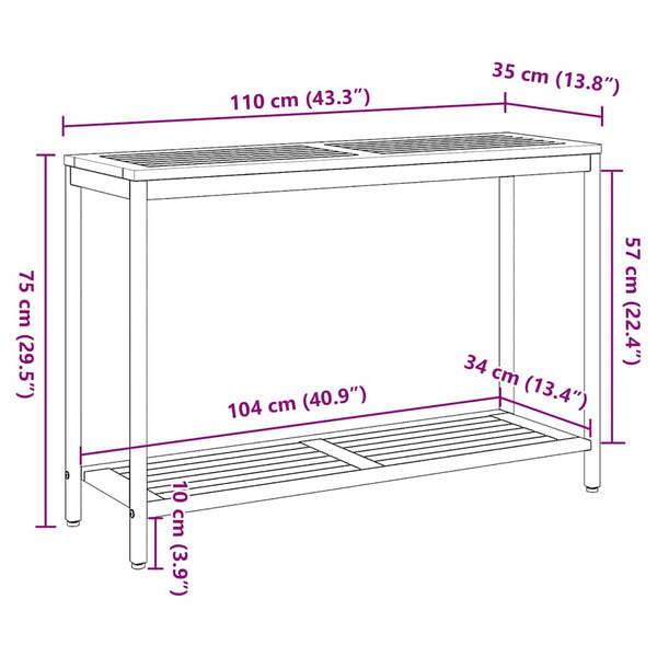 Outdoor Tisch Akazienholz 110x35 cm