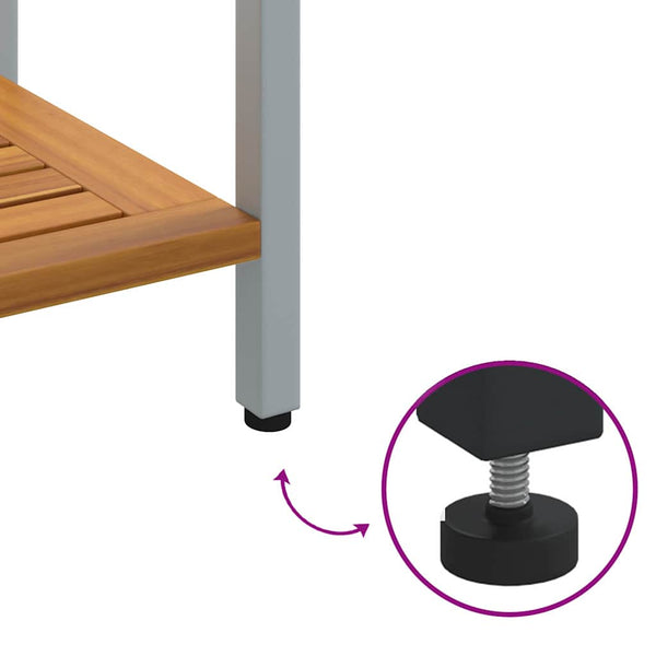 Outdoor Tisch mit Regal, 80x35x75 cm