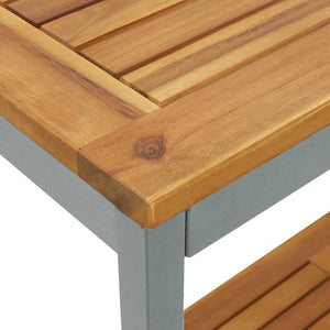 Outdoor Tisch mit Regal, Natur/Grau, 110cm