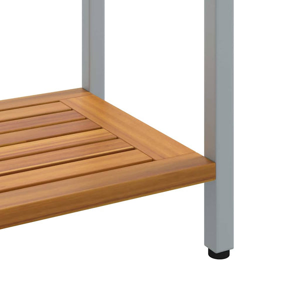 Outdoor Tisch mit Regal, Natur/Grau, 110cm