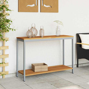 Outdoor Tisch mit Regal, Natur/Grau, 110cm