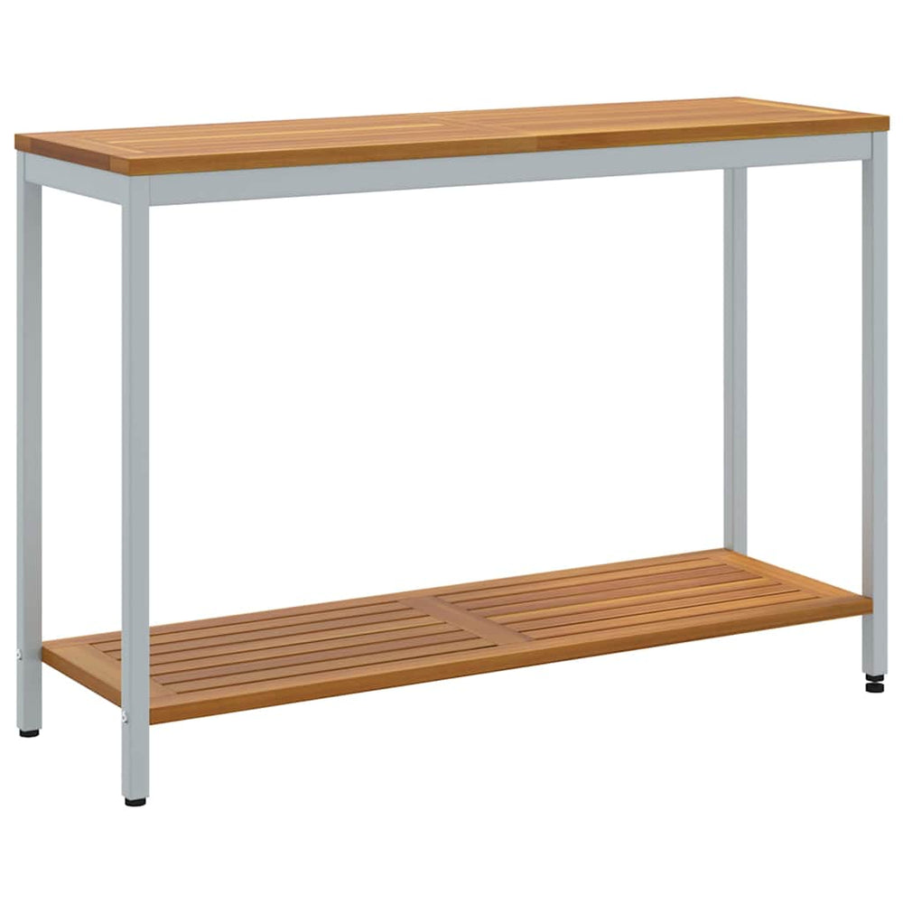Outdoor Tisch mit Regal, Natur/Grau, 110cm
