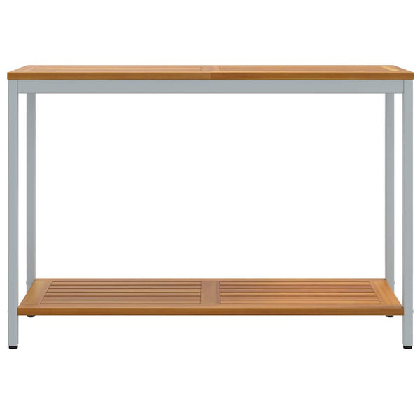 Outdoor Tisch mit Regal, Natur/Grau, 110cm