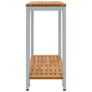 Outdoor Tisch mit Regal, Natur/Grau, 110cm
