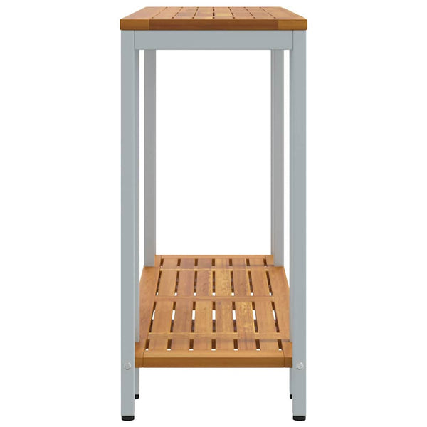 Outdoor Tisch mit Regal, Natur/Grau, 110cm