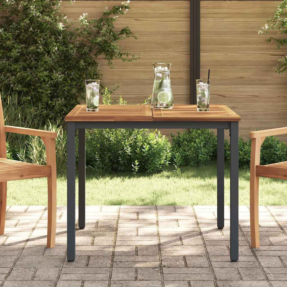Gartentisch 90x90 cm Akazie/Schwarz
