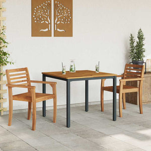 Gartentisch 90x90 cm Akazie/Schwarz