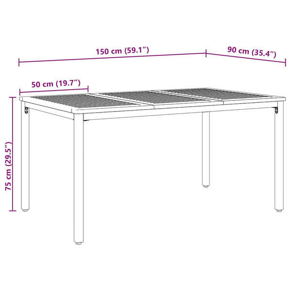 Outdoor Tisch Akazie 150 cm