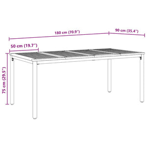 Gartentisch Akazie 180 cm, Outdoor Esstisch