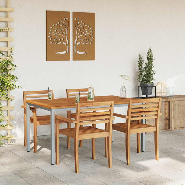 Gartentisch 150 cm Akazie & Stahl