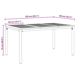Gartentisch 150 cm Akazie & Stahl