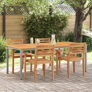 Gartentisch 200 cm Akazie Grau/Natur