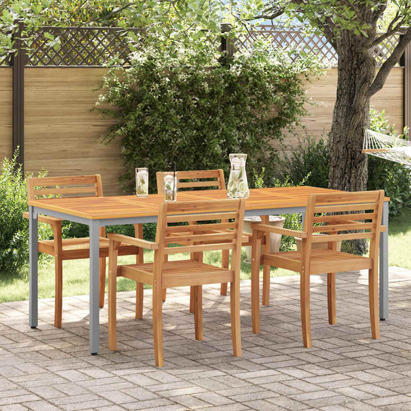 Gartentisch 200 cm Akazie Grau/Natur