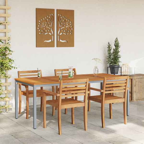 Gartentisch 200 cm Akazie Grau/Natur