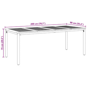 Gartentisch 200 cm Akazie Grau/Natur