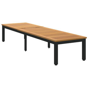 Schwarze Akazienholz Sonnenliege 200cm