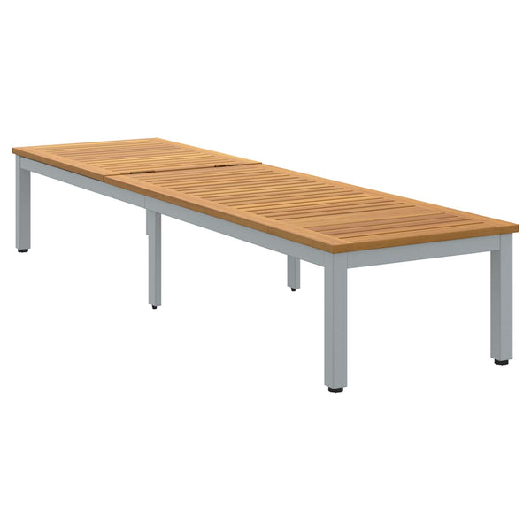 Graue Sonnenliege aus Akazienholz, 200 cm