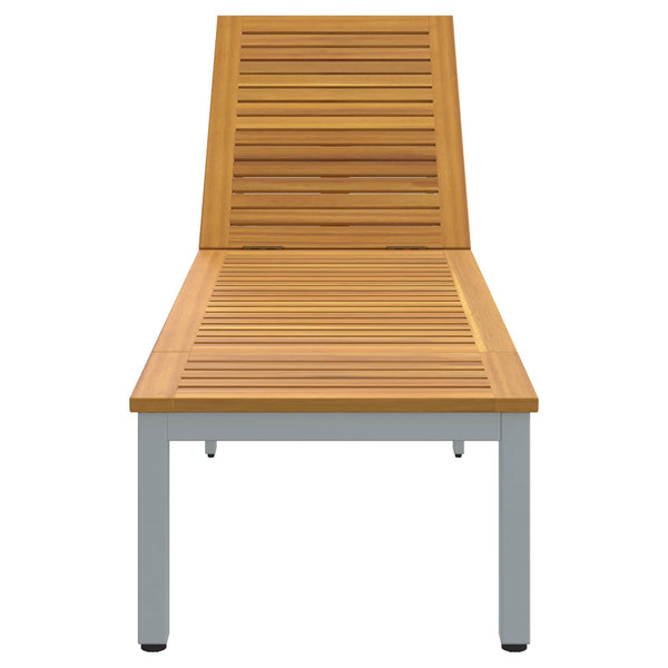 Graue Sonnenliege aus Akazienholz, 200 cm