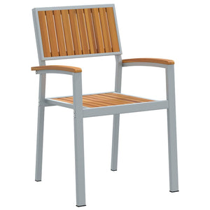 Akazienholz Stapelstühle 2er Set Braun